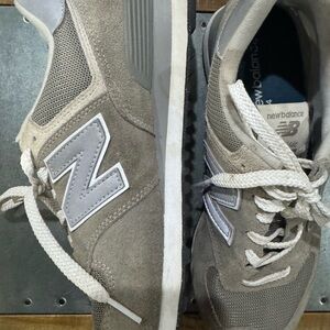 New Balance 574 Gray and White Sneakers